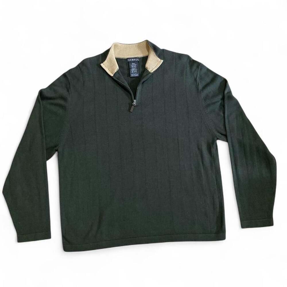 George Forest Moss Quarter Zip Pullover Sweater